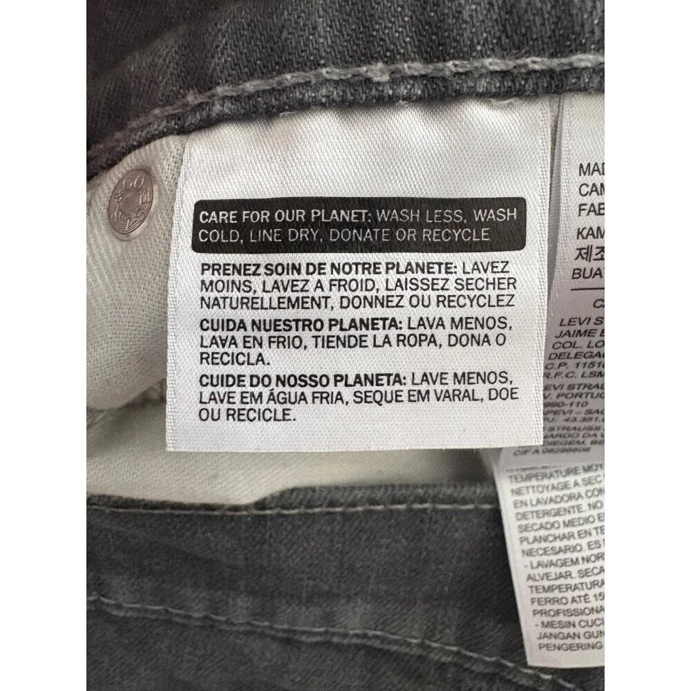 Levi’s 514 Straight Fit Straight Leg Gray Stretch Jeans Men’s 36 x 34